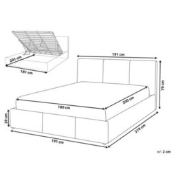 Beliani Ottoman Bed Velvet Bousse 180 X 200 Cm (Eu Super King) Light Grey - thumbnail 3