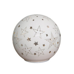 Samuel Alexander 15Cm Battery Operated Light Up Star Glass Ball In White With Warm White Leds - thumbnail 8