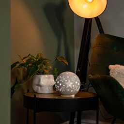 Samuel Alexander 15Cm Battery Operated Light Up Star Glass Ball In White With Warm White Leds - thumbnail 3