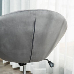 Swivel Dining Height Bar Stool Velvet-Touch Adjustable Height Armless Tub Chair - thumbnail 5
