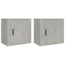 Berkfield Wall-Mounted Bedside Cabinets 2 Pcs Concrete Grey 50X30X47 Cm - thumbnail 2
