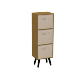 Urbn-Living Beech 3-Tier 3-Drawer Cube Shelving Unit With Scandinavian Legs - thumbnail 2