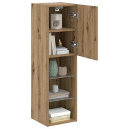 Berkfield Durable Tv Cabinet With Led Lights Artisian Oak 30.5X30X102 Cm - thumbnail 5