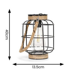 Valuelights Solar Black Outdoor Lantern - thumbnail 7