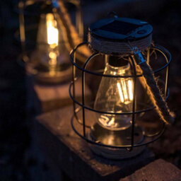 Valuelights Solar Black Outdoor Lantern - thumbnail 5