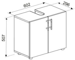 Vcm Wooden Underfloor Cabinet Flandu Ll Swivel Doors - thumbnail 4