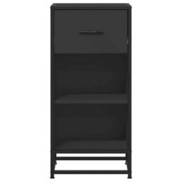 Berkfield Sideboard Black 35.5X35X76 Cm Engineered Wood And Metal - thumbnail 4
