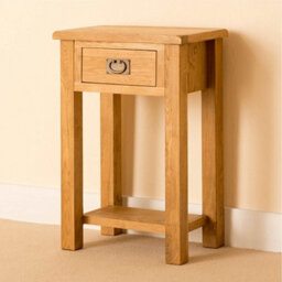 Lanner Oak Telephone Table With Drawer - By Roseland Furniture - thumbnail 2