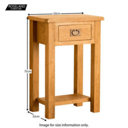 Lanner Oak Telephone Table With Drawer - By Roseland Furniture - thumbnail 8