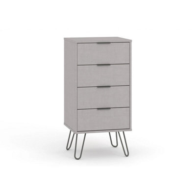 4 Drawer Narrow Chest Of Drawers In Grey - image 1