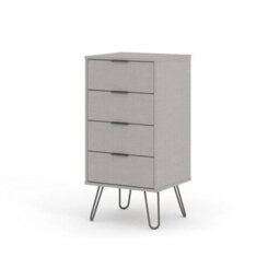 4 Drawer Narrow Chest Of Drawers In Grey - thumbnail 3