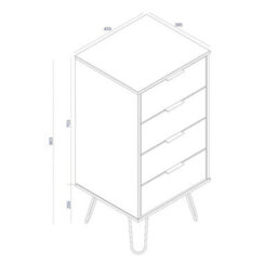 4 Drawer Narrow Chest Of Drawers In Grey - thumbnail 2