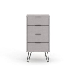 4 Drawer Narrow Chest Of Drawers In Grey - thumbnail 4