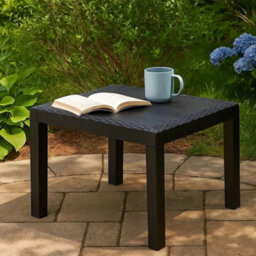 Outdoor Garden Rattan Effect Coffee Table Patio Plastic Weather Resistant - thumbnail 2
