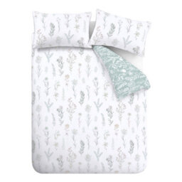 Bianca Bedding Wild Flowers 200 Thread Count Cotton Reversible Double Duvet Cover Set With Pillowcases Green - thumbnail 5