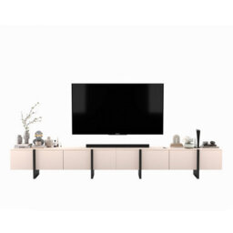 Heze Furniture Kyoto Extra Long 360 Cm Tv Stand Modern Glamour & Ultimate Versatility - Cashmere Matt - thumbnail 1