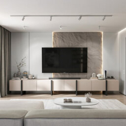 Heze Furniture Kyoto Extra Long 360 Cm Tv Stand Modern Glamour & Ultimate Versatility - Cashmere Matt - thumbnail 4