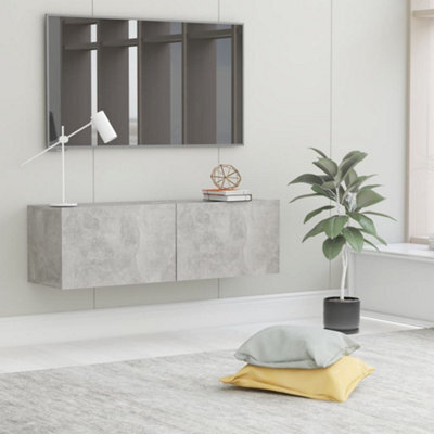 Berkfield Tv Cabinet Concrete Grey 100X30X30 Cm Engineered Wood - image 1