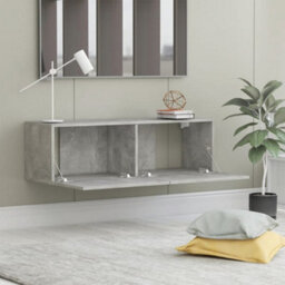 Berkfield Tv Cabinet Concrete Grey 100X30X30 Cm Engineered Wood - thumbnail 3