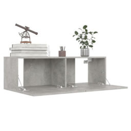 Berkfield Tv Cabinet Concrete Grey 100X30X30 Cm Engineered Wood - thumbnail 4