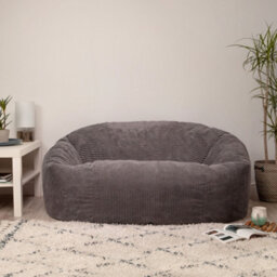 icon Soul Giant Corduroy Bean Bag Charcoal Grey 2-Seater Bean Bag Chair - thumbnail 2