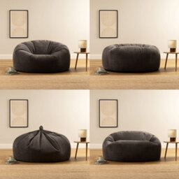 icon Soul Giant Corduroy Bean Bag Charcoal Grey 2-Seater Bean Bag Chair - thumbnail 9