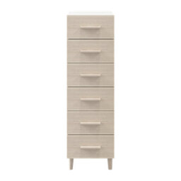 GoodHome Atomia Freestanding Matt White Oak Effect 6 Drawer Chest Of Drawers (H)1125mm (W)375mm (D)450mm - thumbnail 1