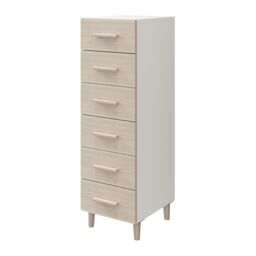 GoodHome Atomia Freestanding Matt White Oak Effect 6 Drawer Chest Of Drawers (H)1125mm (W)375mm (D)450mm - thumbnail 2