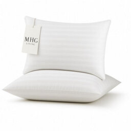 MHG Living Ultra Soft Striped Microfibre Pillow - Hotel Quality, Medium-Firm Support, Anti-Allergy - Pack Of 1