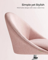 Songmics Office Chair, Swivel Chair, Desk Chair, Cotton-Linen Fabric, Foam Padding, Adjustable Height, Jelly Pink - thumbnail 4