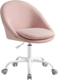Songmics Office Chair, Swivel Chair, Desk Chair, Cotton-Linen Fabric, Foam Padding, Adjustable Height, Jelly Pink - thumbnail 8