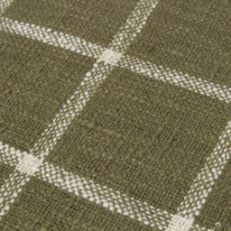 Yard Beni Check Fringed 100% Cotton Throw, Moss/natural, 130 X 180Cm - thumbnail 2