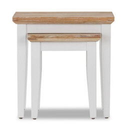Statement Furniture Florence Nest Of 2 Side Tables/lamp Tables- White - thumbnail 3