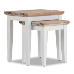 Statement Furniture Florence Nest Of 2 Side Tables/lamp Tables- White - thumbnail 2