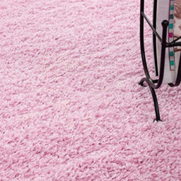 Abaseen 120X170 Cm Baby Pink Shaggy Rug - Soft Touch Thick Pile Modern Rugs - Washable Area Rugs For Home And Office - thumbnail 3