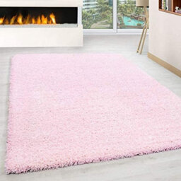 Abaseen 120X170 Cm Baby Pink Shaggy Rug - Soft Touch Thick Pile Modern Rugs - Washable Area Rugs For Home And Office - thumbnail 1