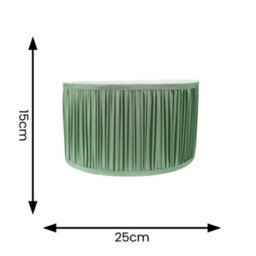 Valuelights Jess Green Fabric Ruched Pleated Small Drum Shade (D)25Cm - thumbnail 4