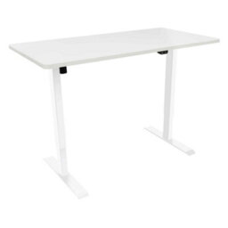 Dellonda Single Motor Height Adjustable Electric Sit & Stand Office Desk - White - thumbnail 1