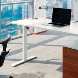 Dellonda Single Motor Height Adjustable Electric Sit & Stand Office Desk - White - thumbnail 5