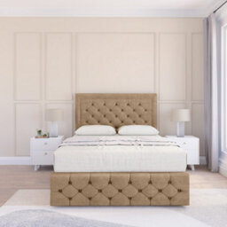 "Sloomy 4Ft6 Vienna Naples Mink Bed Set With 2 Drawers & Footboard, Mattress & 54"" Headboard - Double" - thumbnail 1