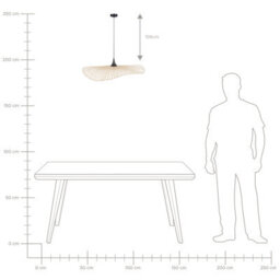 Wyld And Coco Lumenglow 80Cm Oval Bamboo Pendant Light Brown Shade - Modern Hanging Ceiling Lamp For Dining Room And Living Room - thumbnail 8