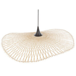 Wyld And Coco Lumenglow 80Cm Oval Bamboo Pendant Light Brown Shade - Modern Hanging Ceiling Lamp For Dining Room And Living Room - thumbnail 5
