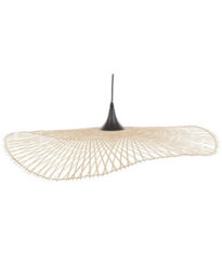 Wyld And Coco Lumenglow 80Cm Oval Bamboo Pendant Light Brown Shade - Modern Hanging Ceiling Lamp For Dining Room And Living Room - thumbnail 3
