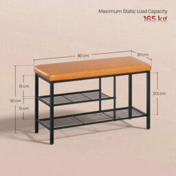 Shoe Bench Stool Shoe Cabinet Storage Rack With Seat Cabinet Bench Rack - Brown - thumbnail 4