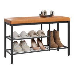 Shoe Bench Stool Shoe Cabinet Storage Rack With Seat Cabinet Bench Rack - Brown