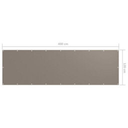 Berkfield Balcony Screen Taupe 120X400 Cm Oxford Fabric - thumbnail 5