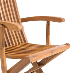 Beliani Set Of 2 Garden Chairs Maui Acacia Wood Light Brown - thumbnail 9