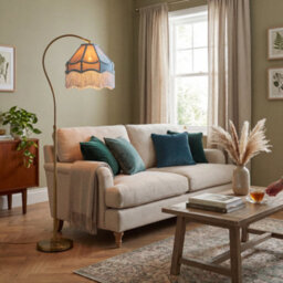 Happy Homewares Traditional Victorian Empire Lampshade In Sky Blue Velvet With Tassels - thumbnail 6