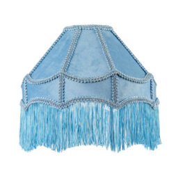 Happy Homewares Traditional Victorian Empire Lampshade In Sky Blue Velvet With Tassels