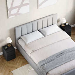 Black 2Pc  Modern 2 Drawer Chest Of Drawers Bedside Table Nightstand Bedroom Furniture - thumbnail 4